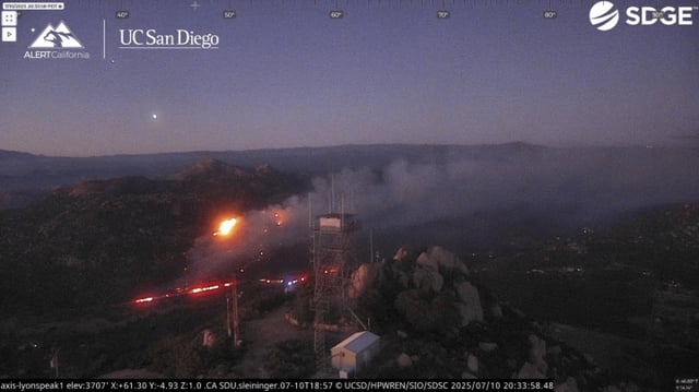 Multiple fires burning in Lawson Valley on July 10, 2025.