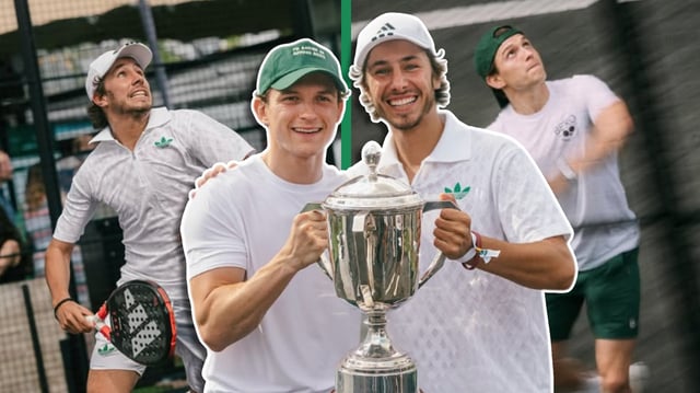 Juanpa Zurita y Spider-Man sorprenden ganando juntos torneo de pádel en Londres. / Foto: Especial
