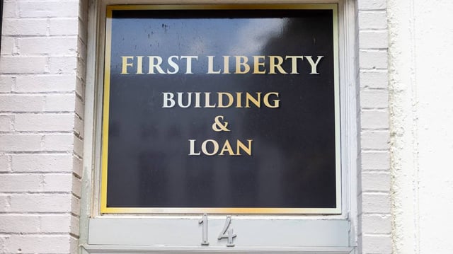 A view of First Liberty Building & Loan in downtown Newnan, Georgia, on July 2, 2025. (Arvin Temkar/Atlanta Journal Constitution/TNS)