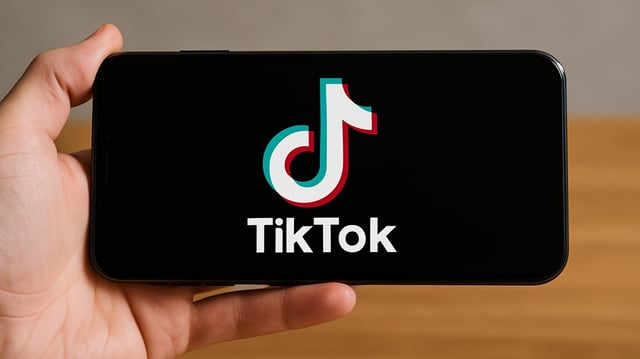 Smartphone mit dem TikTok-Logo