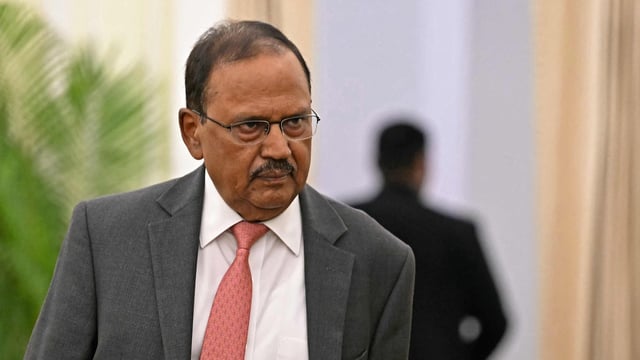 India's National Security Advisor (NSA) Ajit Doval at the Hyderabad House in New Delhi on February 18, 2025.