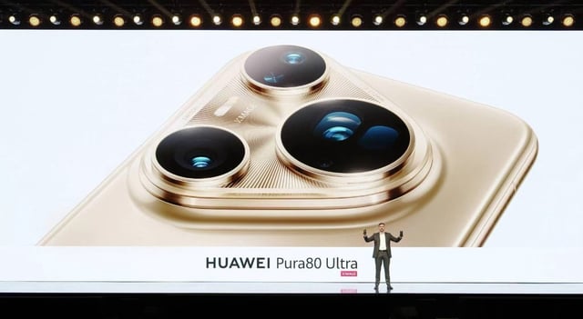 Andreas Zimmer, head of product at Huawei’s consumer business group, presented the Pura 80 models in Dubai on Thursday. Photo: Handout