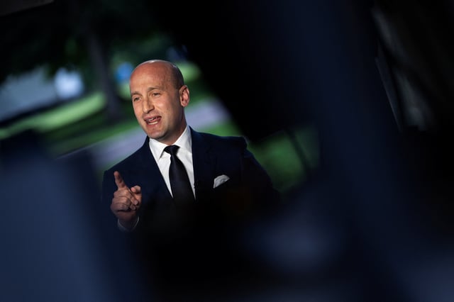 White House Deputy Chief of Staff Stephen Miller speaks to reporters at the White House in Washington, D.C., U.S., May 30, 2025. REUTERS/Nathan Howard/File Photo