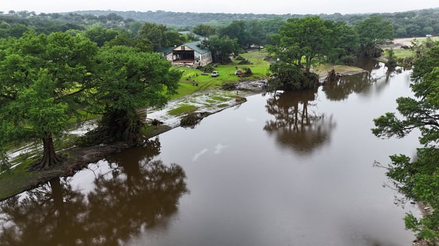 A drone picture shows damage in Camp Mystic, following flooding on the Guadalupe River, in Hunt, Texas, U.S. July 6, 2025. REUTERS/Evan Garcia/File Photo