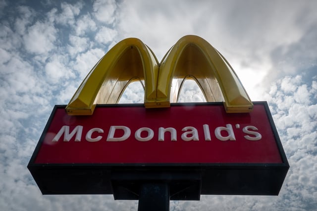 Stock photo shows McDonald&#39;s logo outside a fast food restaurant.