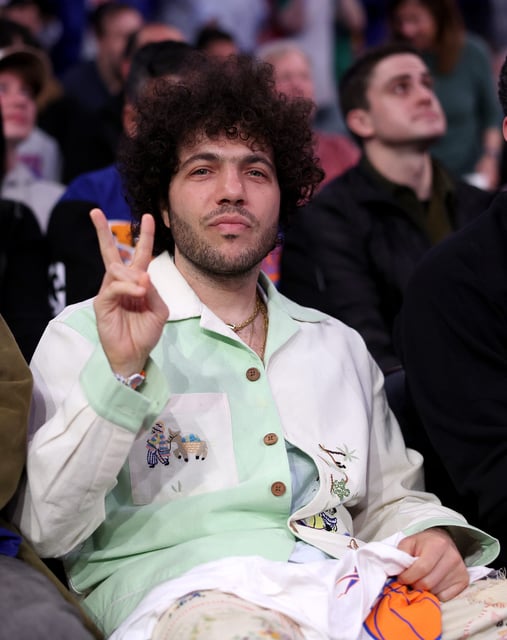 Benny Blanco attends the game between the New York Knicks and the Miami Heat at Madison Square Garden on March 17, 2025, in New York City.