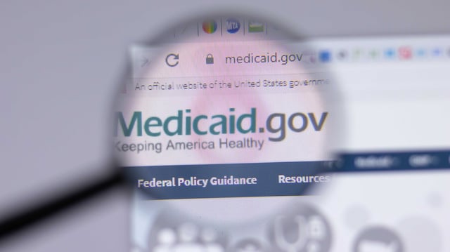 New York, USA – 18 March 2021: Medicaid.gov company logo icon on website, Illustrative Editorial
