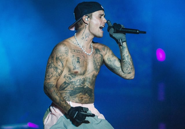 Justin Bieber performs on day three of Sziget Festival 2022 on Óbudai-sziget Island on August 12, 2022 in Budapest, Hungary.