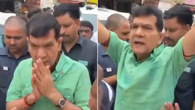 UP minister Arvind Kumar Sharma was in Surapur area of Sultanpur district where he was meeting locals.