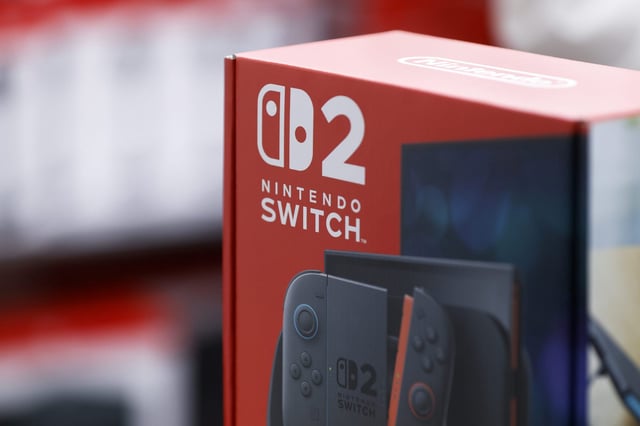 A Nintendo Switch 2 game console on sale.
