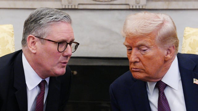 British Prime Minister Keir Starmer meets with President Donald Trump in the Oval Office.