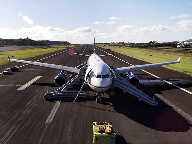 airbus330 avion aterrizaje emergencia portugal portugal airbus330 aterrizaje emergenci lages portugal airbus330 aterrizaje emergencia airbus330 aterrizaje emergencia portugal  airbus330   aterrizaje emergencia isla terceira  lages all dis 3s 20010824 an airbus 330 of air transat rests on the tarmac, 24 august 2001, after the plane was forced to make an emergency landing in lajes, at the terceira island, azores, portugal. nine passengers were injured in the hard landing. the airbus 330, bound for lisbon, was forced to land in lajes due to lack of fuel.     afp photo PORTUGAL  AIRBUS330   aterrizaje emergencia isla terceira 
LAGES
ALL
DIS
3S
20010824
An Airbus 330 of Air Transat rests on the tarmac, 24 August 2001, after the plane was forced to make an emergency landing in Lajes, at the Terceira Island, Azores, Portugal. Nine passengers were injured in the hard landing. The Airbus 330, bound for Lisbon, was forced to land in Lajes due to lack of fuel.     AFP PHOTO