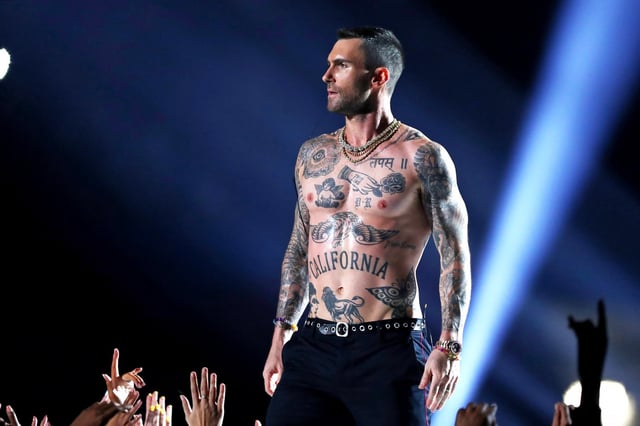 Adam Levine of Maroon 5 performing on Feb. 3, 2019 in Atlanta.