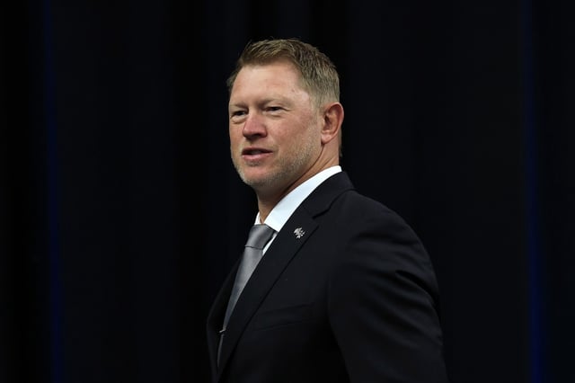 UCF head coach Scott Frost speaks with the media during the Big 12 Media Days at The Ford Center at The Star on Tuesday, July 8, 2025, in Frisco, Texas. (Stacy Revere/Getty Images/TNS)