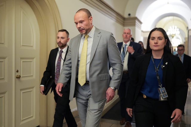 The Federal Bureau of Investigation (FBI) Deputy Director Dan Bongino leaves after meeting with Republican lawmakers to discuss U.S. President Donald Trump's "Big, Beautiful Bill" at the U.S. Capitol on June 25, 2025 in Washington, DC.