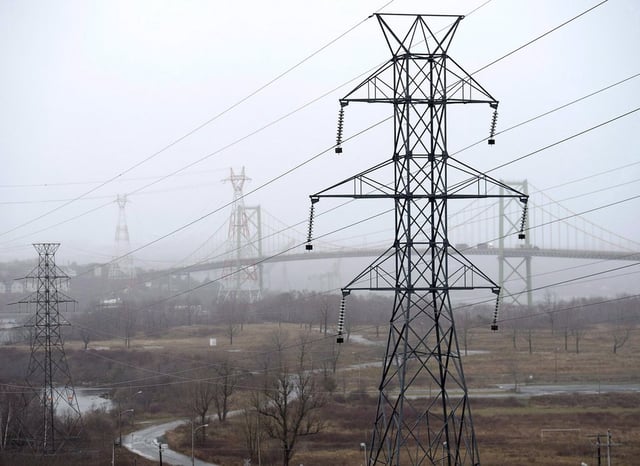 Power lines are seen in Dartmouth, N.S. on Thursday, Nov. 29, 2018. THE CANADIAN PRESS/Andrew Vaughan