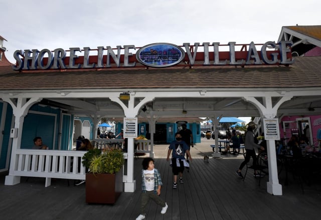 With Southern California counties moving into less restrictive tiers businesses will be able to accommodate larger capacity and places such as Shoreline Village may see larger crowds in Long Beach on Tuesday, April 6, 2021. (Photo by Brittany Murray, Press-Telegram/SCNG)
