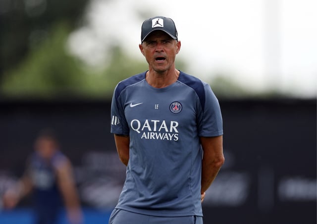 Soccer Football - FIFA Club World Cup - Final - Paris St Germain Training - Rutgers University, Piscataway, New Jersey, U.S. - July 11, 2025 Paris St Germain coach Luis Enrique during training REUTERS/Lee Smith