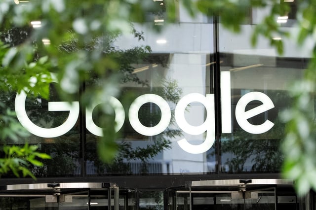 The Google logo is seen outside the company's offices in London, Britain, June 24, 2025. REUTERS/Carlos Jasso/File Photo