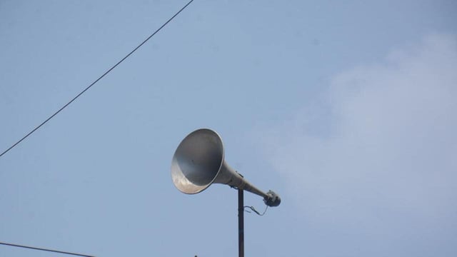 Thane, India - May 04, 2022: A general view of a loudspeaker atop a mosque in Thane, Mumbai, India, on Wednesday, May 04, 2022. (Praful Gangurde/HT Photo) (HT PHOTO)