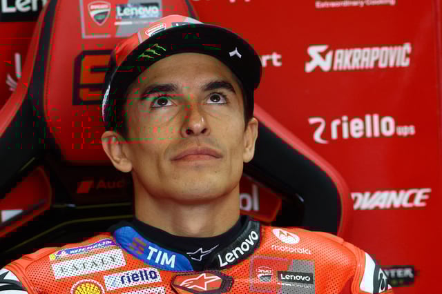 MotoGP - German Grand Prix - Sachsenring, Hohenstein-Ernstthal, Germany - July 12, 2025 Ducati Lenovo Team's Marc Marquez in the pit lane during practice REUTERS/Lisi Niesner