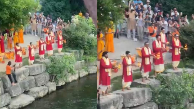 A video of Ganga Aarti in Canada stirred mixed responses online.