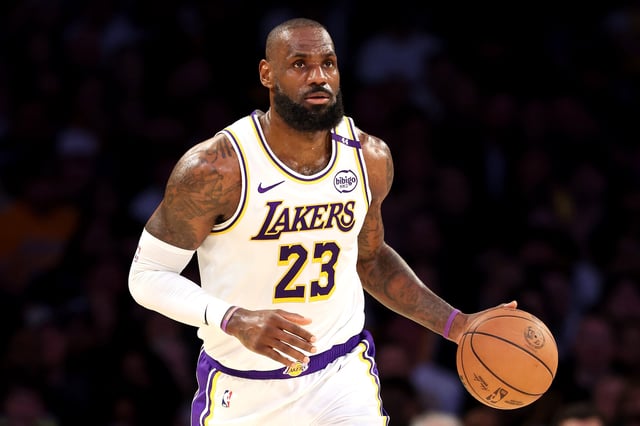 LeBron James #23 of the Los Angeles Lakers in action against the LA Clippers at Crypto.com Arena on March 02, 2025 in Los Angeles, California.