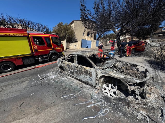 Le quartier de l’Estaque, à Marseille, après l’incendie du 8 juillet 2025.