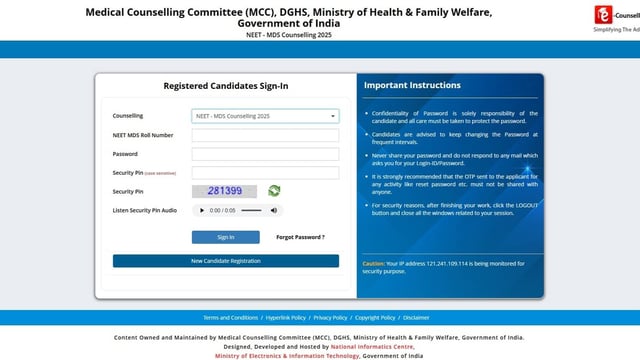 NEET MDS Counselling 2025 Round 2 Registration Begins | Image: File Photo
