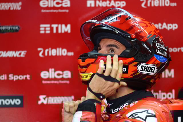 MotoGP - German Grand Prix - Sachsenring, Hohenstein-Ernstthal, Germany - July 12, 2025 Ducati Lenovo Team's Marc Marquez during practice REUTERS/Lisi Niesner