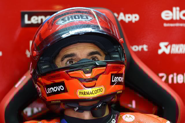 MotoGP - German Grand Prix - Sachsenring, Hohenstein-Ernstthal, Germany - July 12, 2025 Ducati Lenovo Team's Marc Marquez during practice REUTERS/Lisi Niesner