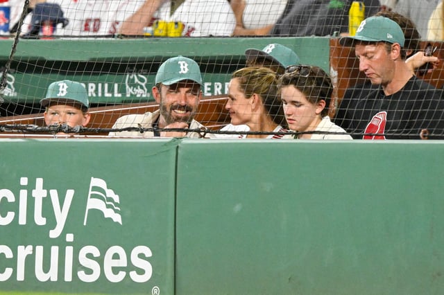 Ben Affleck and Jennifer Garner watch a game between the Boston Red Sox and the Tampa Bay Rays during the fourth inning at Fenway Park on July 11, 2025 in Boston, Massachusetts.