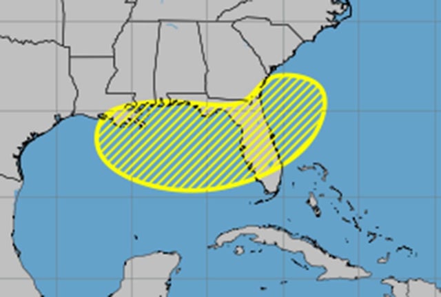 The tropical outlook as of 2 p.m. Saturday, July 12, 2025. (NHC)