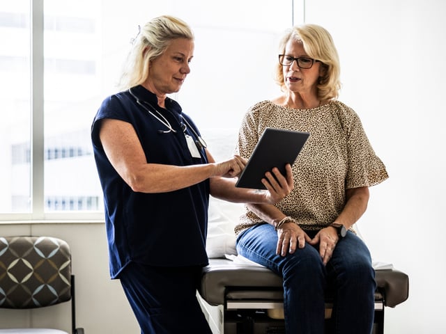 Doctor with patient