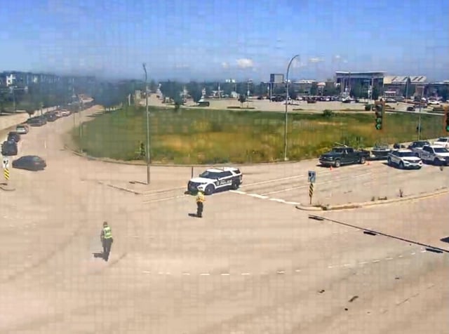 An image from the traffic cams shows the detour for ferry traffic. 