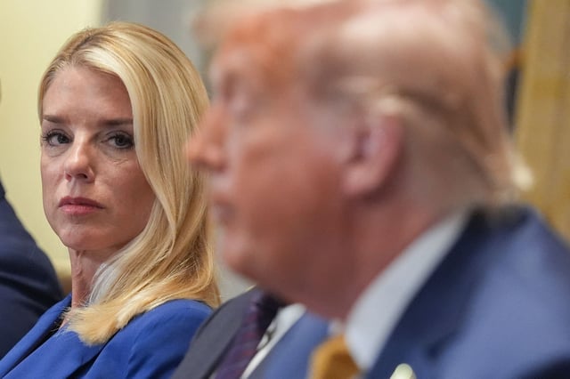 Attorney General Pam Bondi attends a Cabinet meeting held by President Donald Trump at the White House in Washington, DC, on July 8.