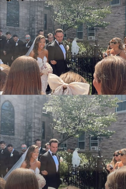Photos from Katie Gaudreau's wedding she re-shared to her Instagram story July 12.