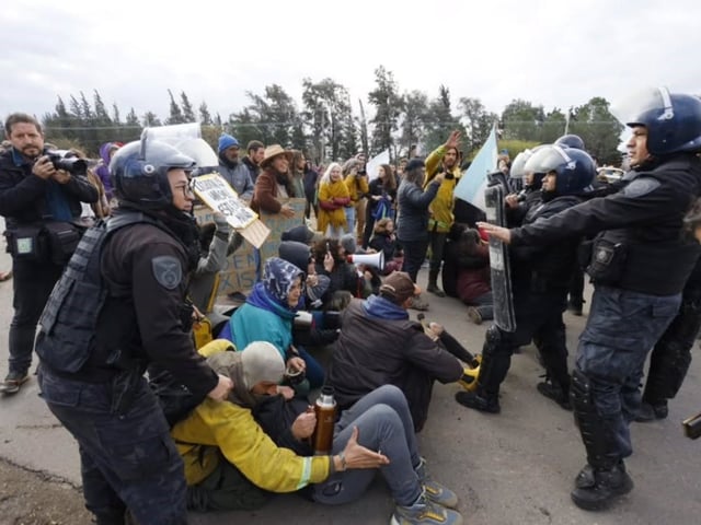 Enfrentamientos entre vecinos y fuerzas de seguridad por un quebracho blanco de 284 años.