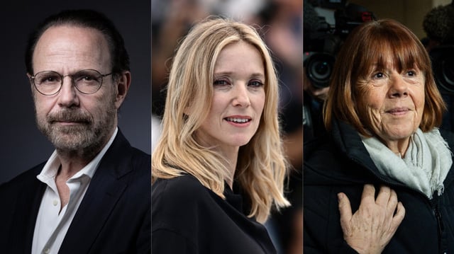 Marc Levy, Léa Drucker et Gisèle Pélicot de gauche à droite.