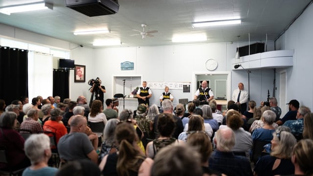 Provincial police said they aimed to address residents concerns and questions at a town hall that near filled the Quadeville Community Centre. But some people who showed up felt they left with queries unanswered.