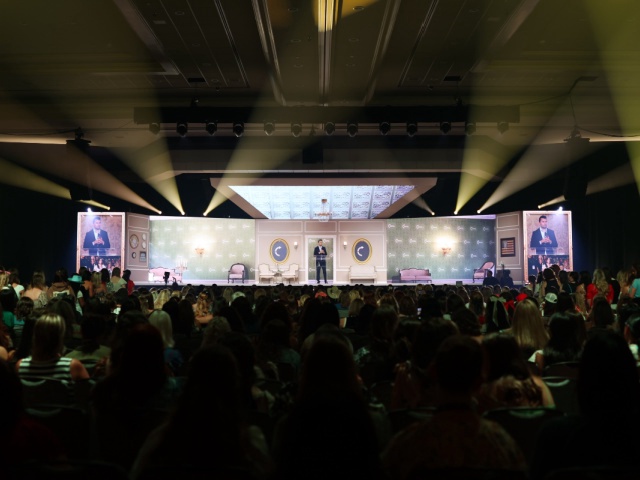 Charlie Kirk speaks on-stage during the Turning Point USA Young Women's Leadership Summit at the Gaylord Texan Resort and Convention Center on June 14, 2025 in Grapevine, Texas. (Photo by Sam Hodde for The Washington Post via Getty Images)