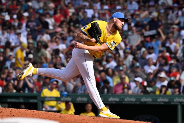 Jul 12, 2025; Boston, Massachusetts, USA;  Boston Red Sox starting pitcher Garrett Crochet (35) pitches against the Tampa Bay Rays during the fourth inning at Fenway Park.  Eric Canha-Imagn Images