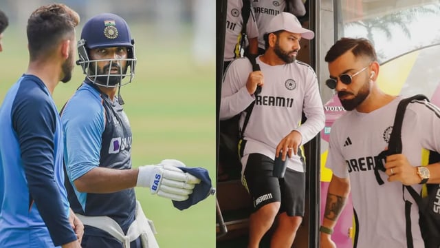Ajinkya Rahane, Virat Kohli and Rohit Sharma | Image: PTI/BCCI