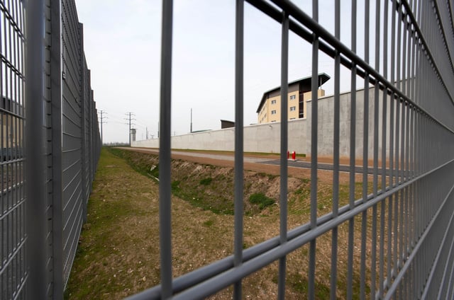 Inside view of the new prison of Lyon-Corbas, near Lyon, southeastern France, April 2, 2009. The prison will open May 2009 and more than 500 prisoners will be transferred from old local jails.