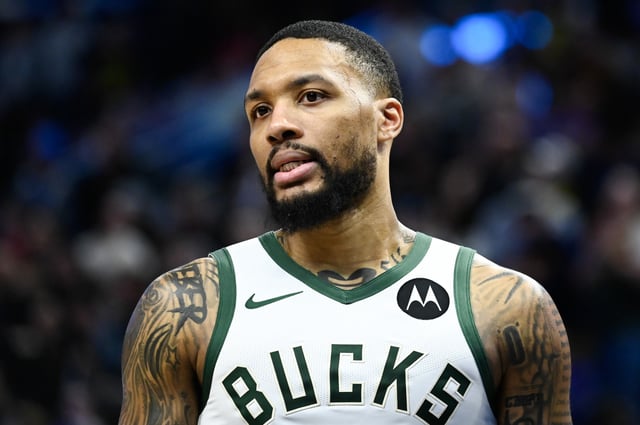 Damian Lillard #0 of the Milwaukee Bucks in action during a game against the Utah Jazz at Delta Center on February 04, 2024 in Salt Lake City, Utah.