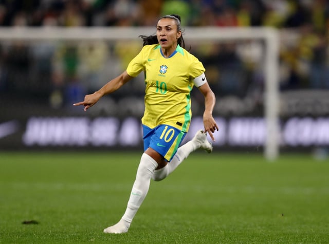 Soccer Football - International Friendly - Women - Brazil v Japan - Neo Quimica Arena, Sao Paulo, Brazil - May 30, 2025 Brazil's Marta comes on as a substitute REUTERS/Jean Carniel