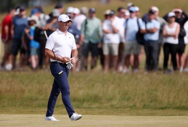 Rory McIlroy of Northern Ireland walks down the fairway on the eighth hole on day four of the Genesis Scottish Open 2025 at The Renaissance Club on July 13, 2025 in North Berwick, Scotland.