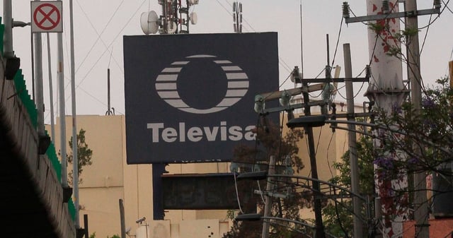 El logo de Televisa en sus instalaciones de San Ángel. Foto: Rogelio Morales, Cuartoscuro
