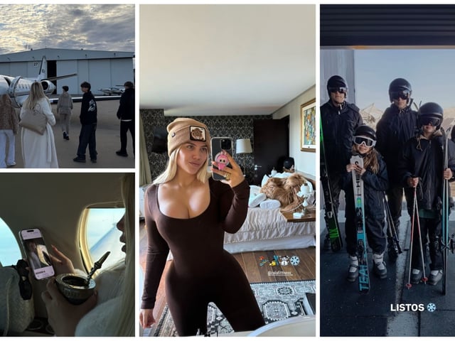 Wanda Nara partió de vacaciones a Bariloche junto a sus hijos. Fotos: Instagram.
