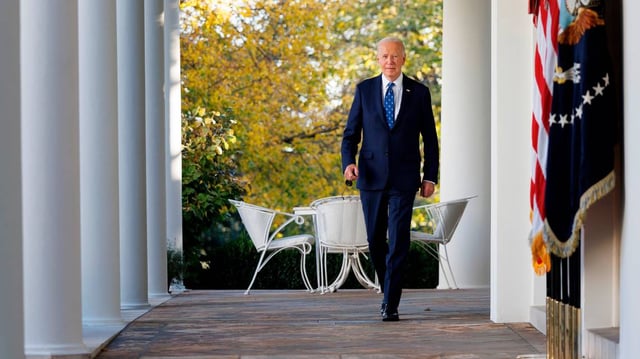 President Joe Biden walks to deliver remarks on the conflict between Israel and Hezbollah at Rose Garden of the White House in Washington on Nov. 26, 2024. President Donald Trump and his allies have begun investigations to support their claims that Biden was incapacitated and his staff conspired to take presidential actions in his name.